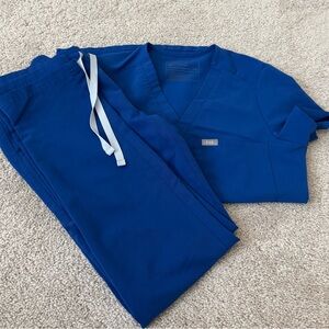 Figs Royal Blue Scrub Set